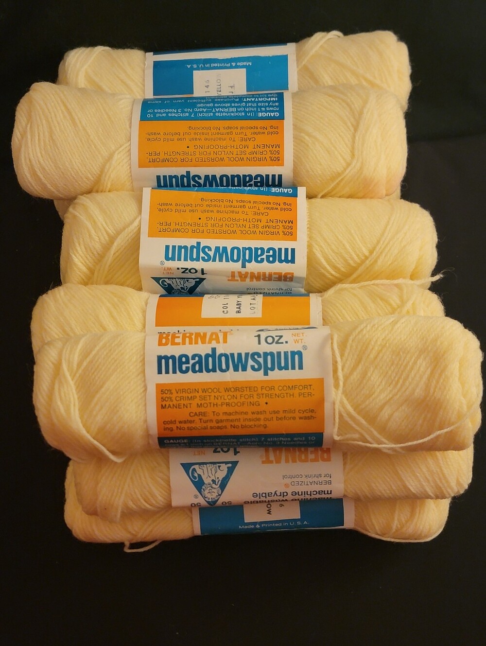 10 Skeins Bernat Meadowspun Wool Nylon Blend Yarn